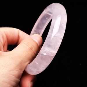 Natural Rose Quartz Madagascar Crystal Bangle Bracelet Inner Diameter 59.1mm